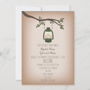 Invitation Mariage de lanterne de camping écologique inspiré