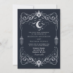 Invitation Mariage de lanterne de chauves-souris gothiques de
