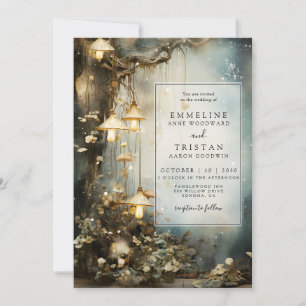 Invitation Mariage de lanternes pendantes de champignons de f