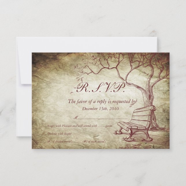 Invitation Mariage de l'arbre d'automne RSVP (Devant)
