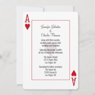 Invitation Mariage de l'as des coeurs