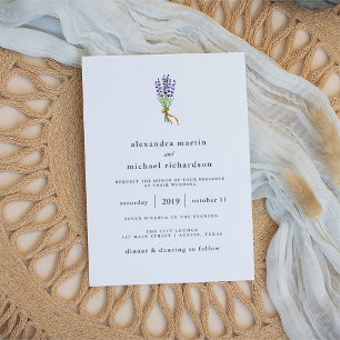 Invitation Mariage de lavande français délicat