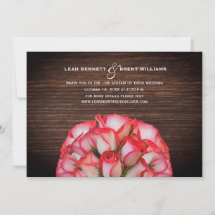 Invitation Mariage de lecture en direct Rustic Rose Bouquet