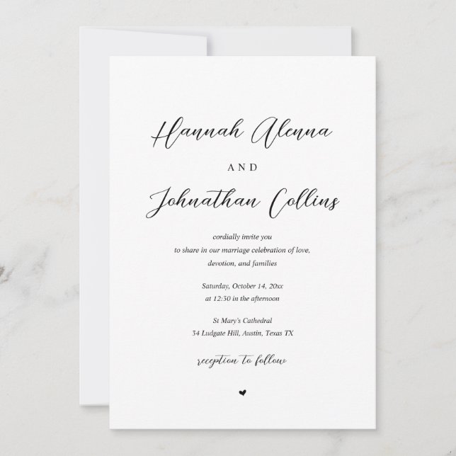 Invitation Mariage de l'église de mariée et de chambre, maria (Devant)