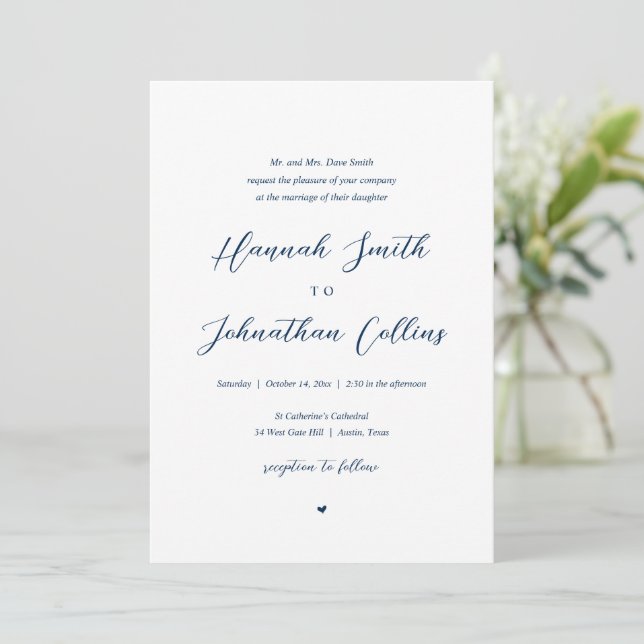 Invitation Mariage de l'église de mariée et de chambre, Paren (Debout devant)
