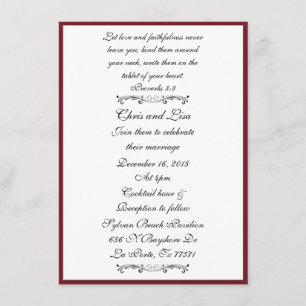 Invitation Mariage de l'Elegance Biblique Rouge Profond