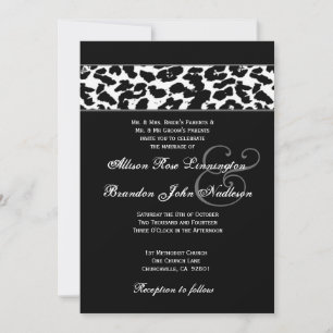 Invitation Mariage de léopard noir et blanc