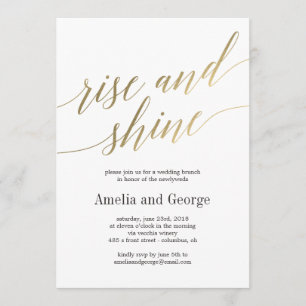 Invitation Mariage de l'éveil et du brillant Brunch Faux Scri