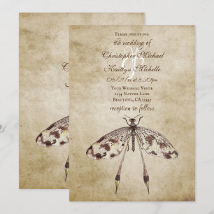Invitation Mariage de libellules Vintage simple