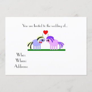 Invitation mariage de licorne mignon