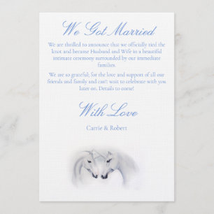 Invitation Mariage de licornes minimaliste élégant blanc