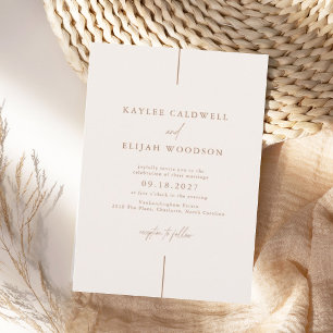 Invitation MARIAGE de lignes minimalistes élégantes SADIE