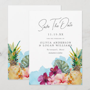 Invitation Mariage de l'île botanique tropicale Enregistrer l