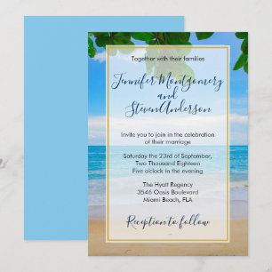 Invitation Mariage de l'île de vacances Tropical Beach