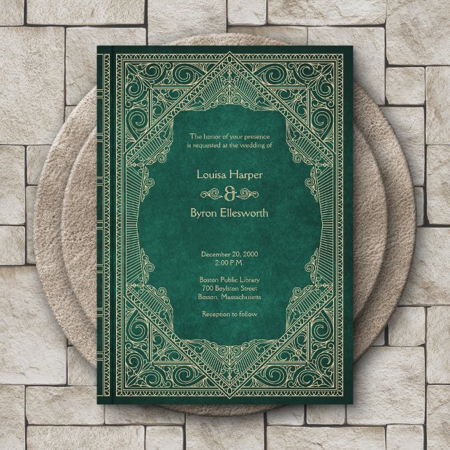 Invitation Mariage de livres vintage (Créateur téléchargé)