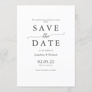 Invitation Mariage de l'modèle Rustic Text Enregistrer la dat