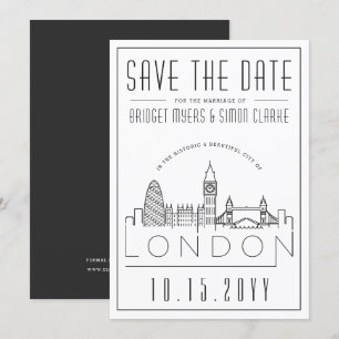 Invitation Mariage de Londres   Horizon stylisé Enregistrer l