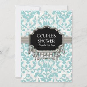 Invitation Mariage de lunette argenté vieilli en Damas