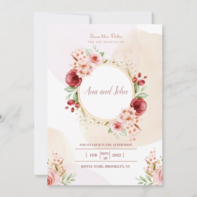 Invitation Mariage de luxe (Devant)