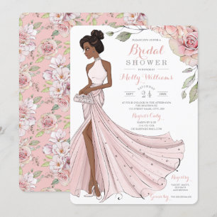 Invitation Mariage de luxe de la mariée afro-américaine