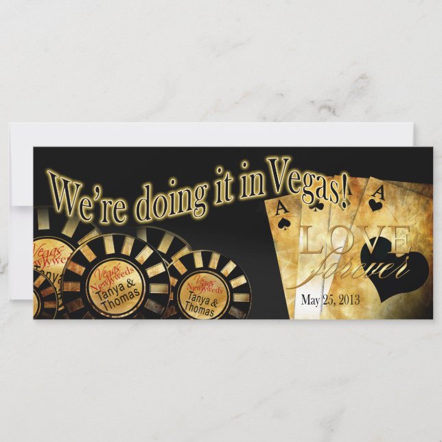 Invitation Mariage de luxe de Tanya et de Thomas Las Vegas (Devant)