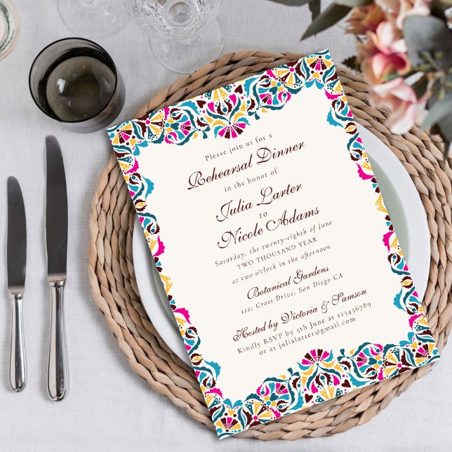 Invitation Mariage de luxe fantaisiste à la frontière de styl (Créateur téléchargé)
