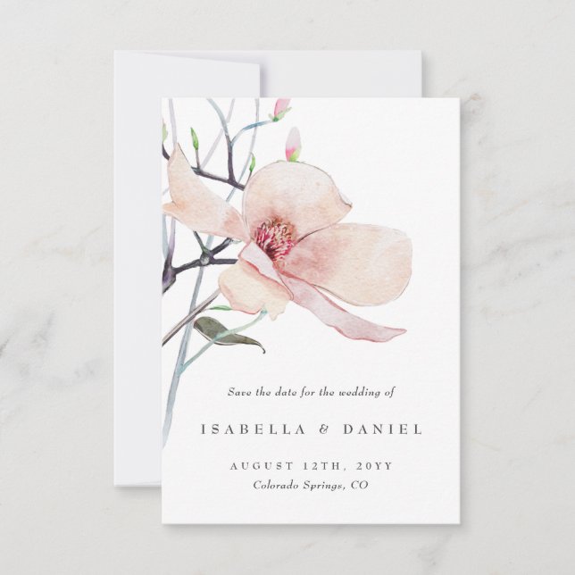 Invitation Mariage de Magnolia délicat Enregistrer la date (Devant)