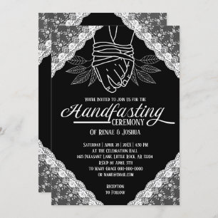 Invitation Mariage de main de dentelle blanche