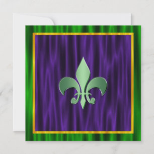 Invitation Mariage de mardi gras d'Elegant Fleur De Lis