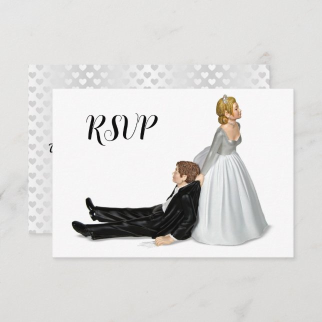 Invitation Mariage de mariée et de chambre RSVP (Devant / Derrière)