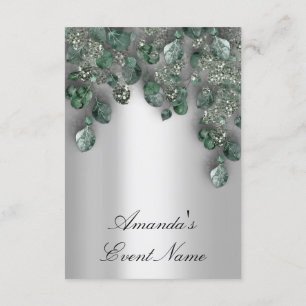 Invitation Mariage de mariée Paillettes SmokyGray Eucalyptus