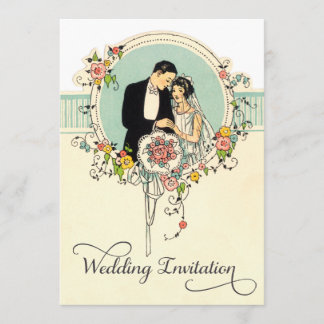 Invitation Mariage de mariées et de mariées des années 1920