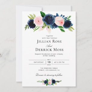 Invitation mariage de marine et de brouillard
