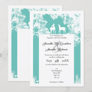 Invitation Mariage de menthe coupé en faux papier de Woodland