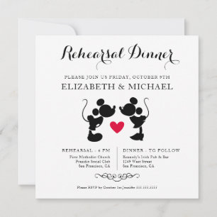 Invitation Mariage de Mickey & Minnie Dîner de Répétition