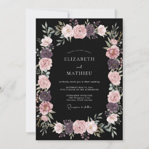 Invitation Mariage de minuit noir et sombre