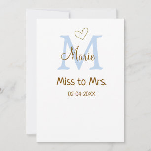 INVITATION MARIAGE DE MME. ENTERREMENT DE VIE DE JEUNE FILLE 