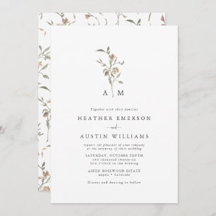 Invitation Mariage de monogramme de Boho rustique