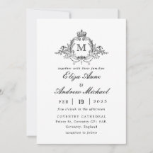 Mariage de monogramme de couronne royale