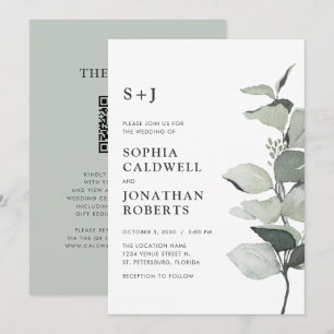 Invitation Mariage de monogramme de l'échelle de code QR Euca