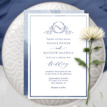 Mariage de monogramme élégant couleur bleu marine