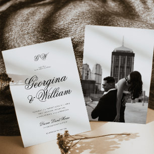 Invitation Mariage de monogramme minimaliste moderne