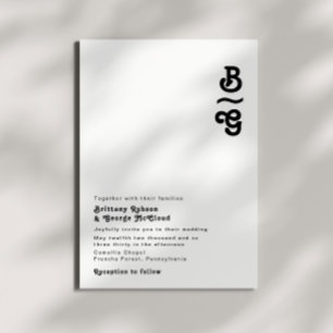 Invitation Mariage de monogramme rétro moderne