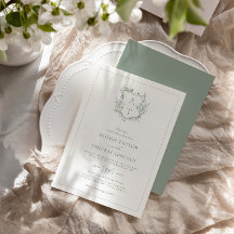 Mariage de monogramme vert de l'aire de crête offi