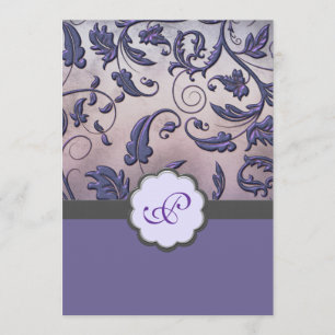 Invitation Mariage de monogrammes floraux mauves Inviter la p