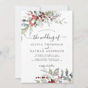 Invitation Mariage de monographie botanique des baies d'hiver