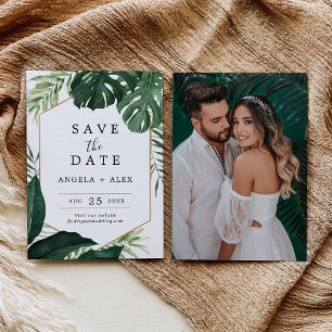 Invitation Mariage de Monstera Tropical Enregistrer la date