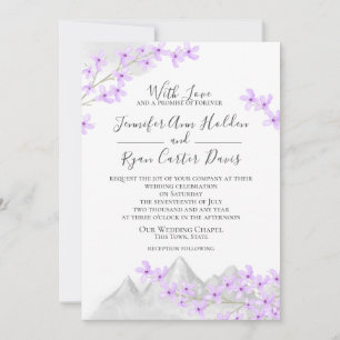 Invitation Mariage de montagne violet Lilac