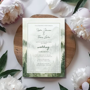 Invitation Mariage de montagnes rustiques brumeuses