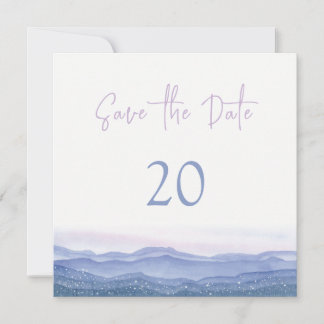 Invitation Mariage de Montagnes Violettes Enregistrer La Date